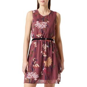 ONLY Women's ONLMEDINA S/L Belt Dress WVN jurk, Rose Brown/AOP: Flower, 38, roze/bruin/aop: bloem, 38
