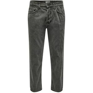 ONLY & SONS Heren Cropped Jeans ONSAvi Black Wash 2832Black Denim