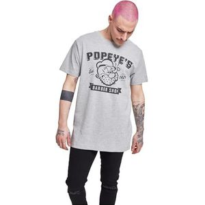 Merchcode Popeye - Barber Shop Heren T-shirt Grijs