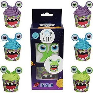 PME Cupcake-decoratieset met eetbare opzetstukken, buitenaardse invasie