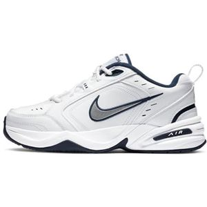 Nike Air Monarch IV sneakers voor heren, Wit Midnight Navy Metallic Silver, 44.5 EU