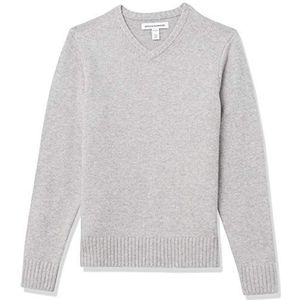Amazon Essentials Soft Touch trui voor heren, met lange mouwen, V-hals, lichtgrijs, XL
