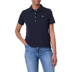 GANT Reg Shield Ss Pique poloshirt voor dames, evening blue, XS