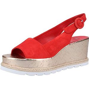 HÖGL Plateausandalen met koord voor dames, Rode Scharlaken 4300, 39.5 EU