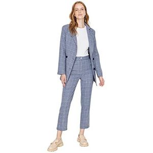 TRENDYOL Vrouwelijke middelhoge tailleband rechte pijpen sigarettensnit broek, Indigoblauw, 40