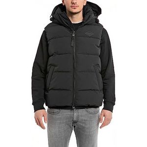 Replay Heren gewatteerd vest comfort fit, 099, blackboard, XS