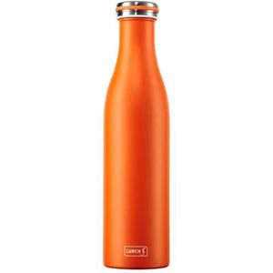 Lurch 240969 thermosfles / thermosfles voor warme en koude dranken van dubbelwandig roestvrij staal 0,75 l, oranje