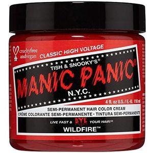 Manic Panic Wildfire Classic Crème, veganistische en diervriendelijke semi-permanente rode haarverf, 118 ml