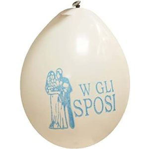 Ballonnen medium W Sposi wit 12 stuks 23 cm