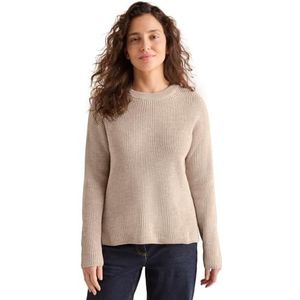 Cecil Mouliné pullover voor dames, Sandy Desert Beige, L
