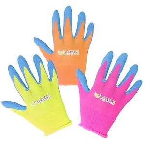FUZZIO 12 paar (3 kleuren) kinderhandschoenen, werkhandschoenen, latex beschermende handschoenen, tuinhandschoenen