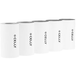 Celly, Thermisch papier voor kinderfoto's, ontworpen voor Kidscamprint, eenvoudig printen, set met 5 rollen voor zwart-wit foto's