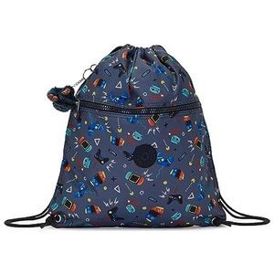 Kipling Supertaboo Medium rugzak (met trekkoord), Gaming Grey