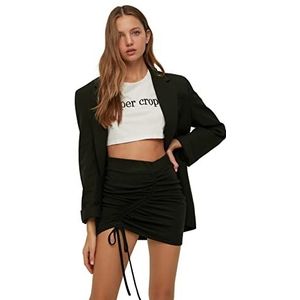 Trendyol Dames Mini Bodycone Bodycon Gebreide Rok, Zwart, L