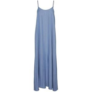 Vero Moda Vmharper SL Strap Maxi Dress Ga lange jurk voor dames, Medium Blue Denim, XL