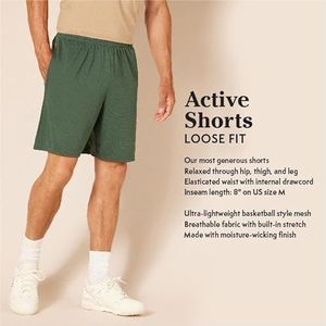 Amazon Essentials Men's Performance Tech korte broek met losse pasvorm (verkrijgbaar in grote en lange maten), Pack of 2, Zwart/Grijs, XXL