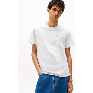 Tommy Jeans - TJM Slim Linear Chest Tee - T-shirt - Lichtgrijs
