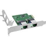 InLine - Dual Gigabit - Netwerkkaart - Zwart - PCIe x1