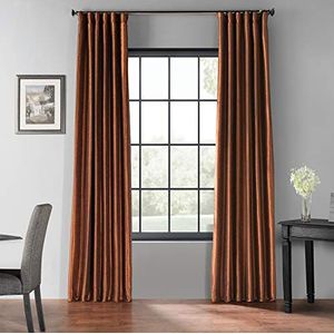 HPD Half Price Drapes PDCH-KBS36BO-96 Blackout Vintage getextureerde Faux Dupioni zijden gordijn (1 paneel), 50 X 96, koperen waterkoker