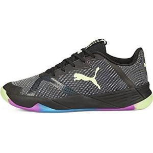 PUMA Versnel Turbo Nitro Ii uniseks-volwassene Indoor sportschoen Technische Sport Schoen, Puma Black Fizzy Light Ocean Dive Festival Fuchsia , 38.5 EU