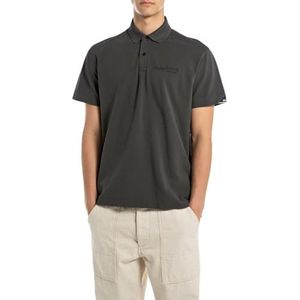 REPLAY Poloshirt voor heren, regular fit, van katoen, 099 krijt, L