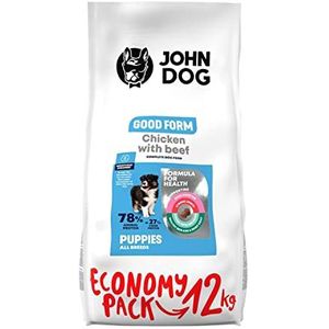JOHN DOG Good Form Puppy Chicken with Beef - Dry Dog Food - 12 kg