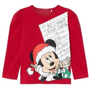 NAME IT Meisjes Nmfsille Minnie Ls Top Box Wdi shirt met lange mouwen, jester rood, 104