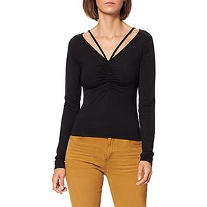 NA-KD Dames Neck Detail Top Shirt, zwart, XXL