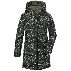 killtec Meisjes Omkeerbare gewatteerde jas/parka met capuchon KOW 143 GRLS PRK, dark olive 128, 39886-000