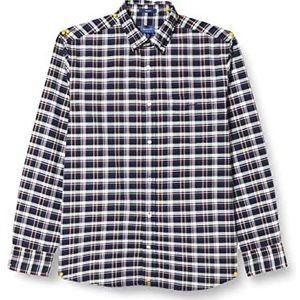 GANT Heren REG Oxford Check Shirt Shirt met button-down-kraag, Evening blue, standaard