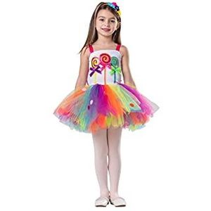 Dress Up America Lollipop Jurk Kostuum - Candyland Tutu Dress Up voor meisjes - Halloween Candy Kostuum voor kinderen