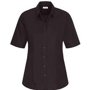 Seidensticker Hemdblouse voor dames, korte mouwen, modern fit, effen, strijkvrij, hemdblouse, zwart, 46