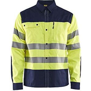 Blaklader 325518173389XXXL Hi-Vis werkhemd, High Vis geel/marineblauw, maat XXXL
