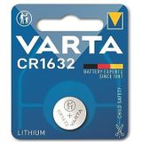 Varta 0K17913 batterijen Electronics CR1632 Lithium knoopcel verpakking met 1 knoopcel in originele blisterverpakking van 1 exemplaar, 1-Pack, zilver