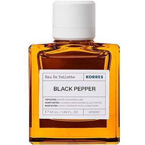 KORRES Black Pepper Eau de Toilette voor heren, kruidig, frisse geur met citrusnoten, dermatologisch getest, veganistisch, 50 ml