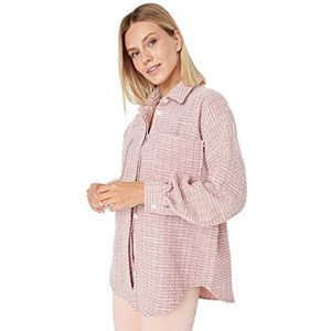 Trendyol Dames vrouw oversized standaard kraag geweven shirt, Dusty Rose, 38, Stoffige Roos, 64