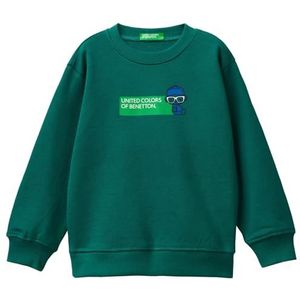 United Colors of Benetton Sweatshirt met capuchon voor kinderen en jongens, Groen, 1 jaar
