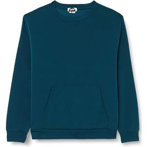 Yuka Gebreid sweatshirt voor heren met ronde hals polyester donker turkoois maat XXL, donker-turquoise, XXL
