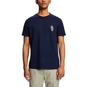 ESPRIT T-shirt met logo, 100% katoen, Donkerblauw, S