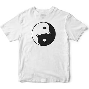 Opaco Yin Yang T-shirt, Wit, S/M