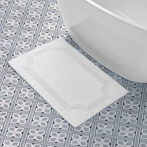 Laura Ashley Omkeerbare katoenen badmat, wit, 53,3 cm x 86,4 cm