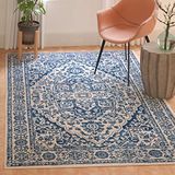 Safavieh Traditioneel rechthoekig tapijt voor binnen, collectie Brentwood BNT832, in donkerblauw/lichtgrijs, 122 x 183 cm