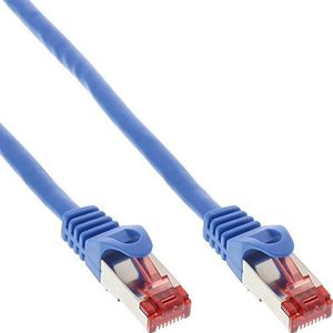 InLine 76433B patchkabel, S/FTP (PiMf), Cat.6, 250MHz, PVC, koper, blauw, 0,3m