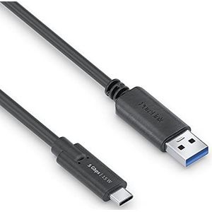 PureLink USB-C naar USB-A-kabel, USB 3.1 Gen 1 met 5 GB/s gegevensoverdracht, zwart, 1,00 m