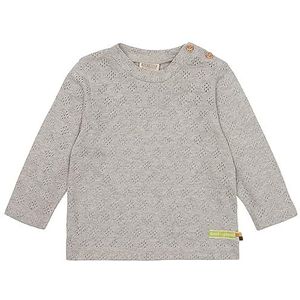 loud + proud Jacquard gebreid shirt voor kinderen, GOTS-gecertificeerd shirt, zilver, 86-92