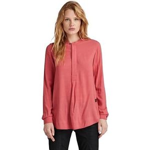 G-STAR RAW - Half Placket Top - Lange Mouw - Roze - Katoen