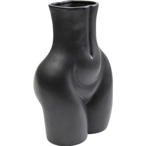 Kare Design vaas Donna, zwart, keramiek geglazuurd, unicum, handbeschilderd, accessoire, bloemenvaas, decoratieve vaas, vazenhouder, 40 cm