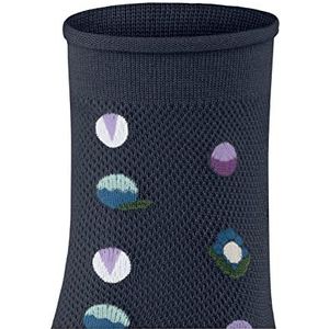 FALKE Uniseks-kind Korte sokken Dotted Flower K SSO Lyocell Dun gedessineerd 1 Paar, Blauw (Space Blue 6116), 39-42
