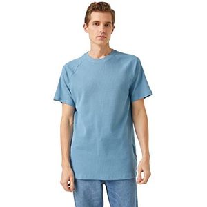 Koton Basic T-shirt met raglanmouwen voor heren, blauw-grijs (Mg1), XL