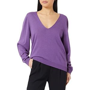 Sisley Dames V Neck L/S 109MM400E Sweater, Paars 1Y1, XS